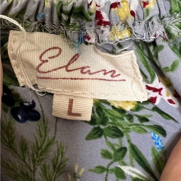 ❤️ SOLD Elan Women's Floral Off The Shoulder Prairie Maxi Dress Gray Yellow - Picture 7 of 17